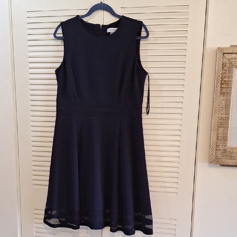 Calvin Klein Navy Blue Sleeveless Dress